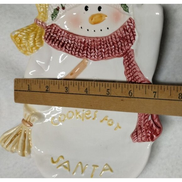 Snowman With Yellow Hat Ceramic Cookies for Santa Plate - Picture 4 of 7